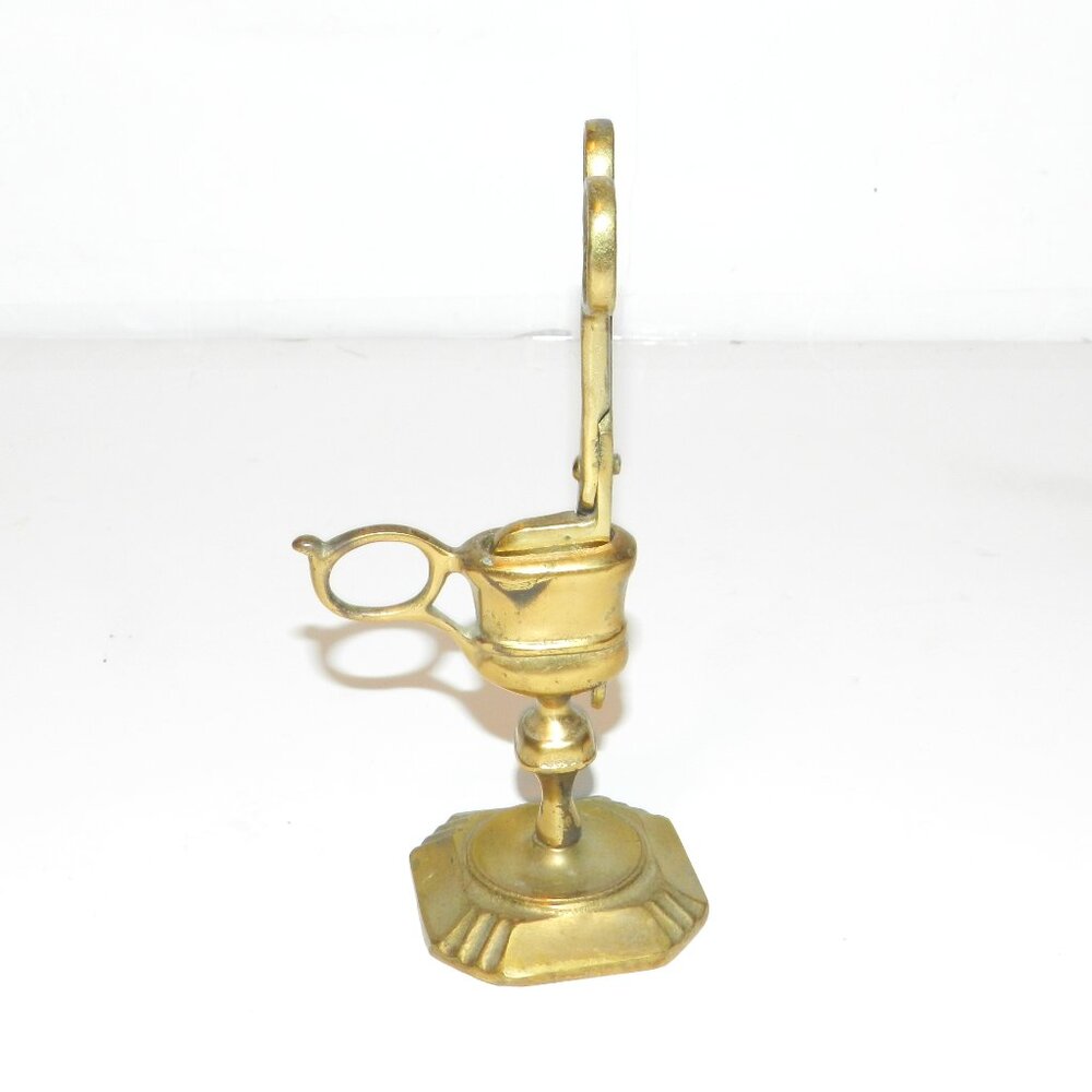 VTG Antique Solid Brass Candle Wick Snuffer With Stand Approx. 7.5 Tall - Picture 9 of 10